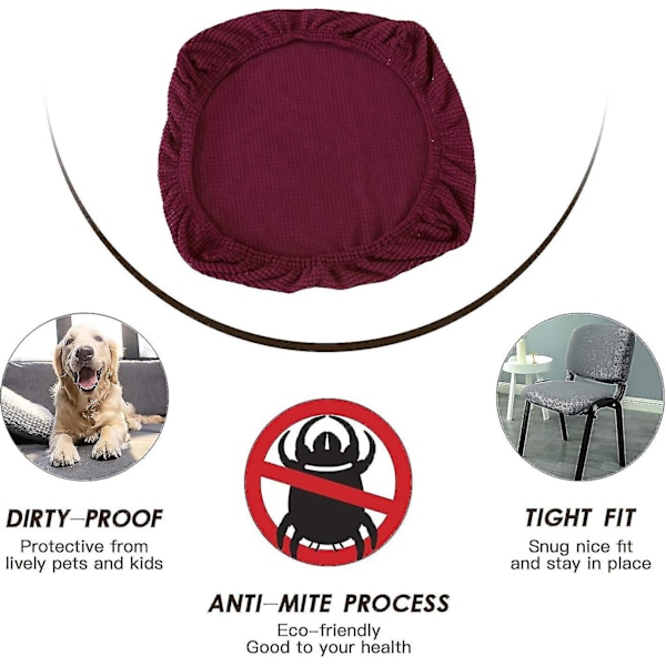 2 st Elastiska Spandex Stolsöverdrag - Tvättbara - (mörklila)