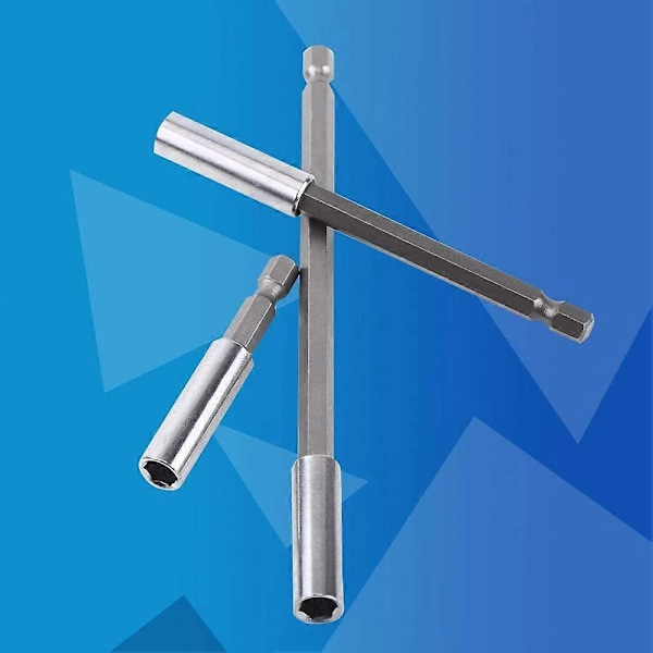 3 stk. 1/4\" Magnetisk Bitsholder Skrutrekkerforlenger Sekskantskaft 60mm 100mm 150mm Skrutrekker Bit Forlenger