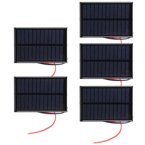 5 Styck Mini Solpanel Epoxi Cell Board Power Module 30CM Röd och Svart linje 6V0.6W