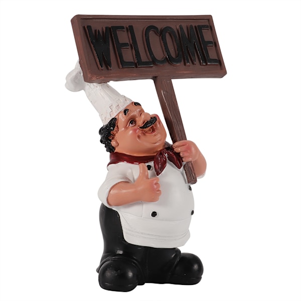 Resin Chef-figurer Ornament Statue Modell Håndverk Dekor Bar Kaffebar (#1)