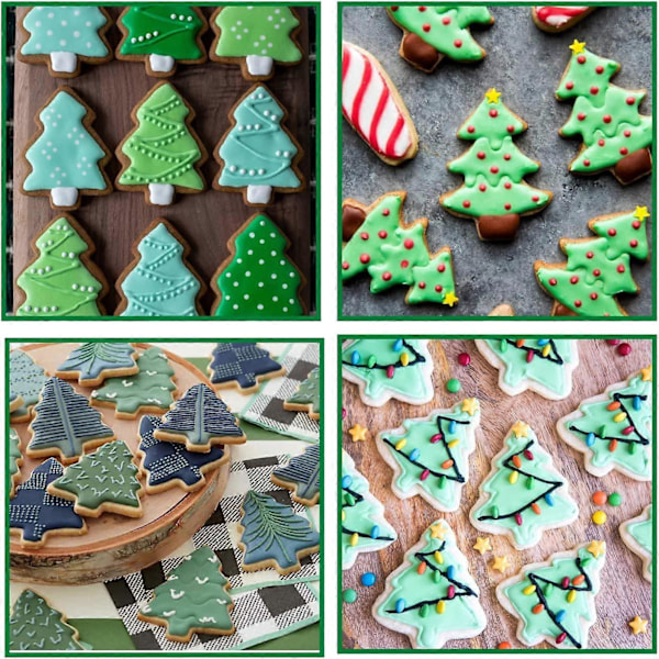 Set med 5 pepparkaksformar i rostfritt stål för julgranar, för bakning, kakor, fondant
