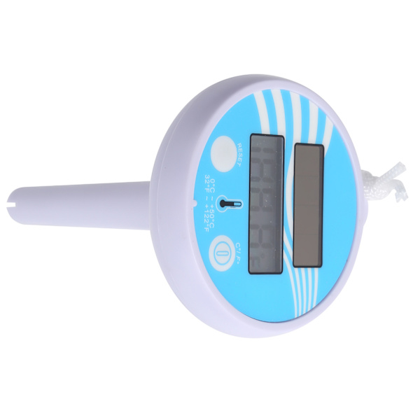 Flydende vandtermometer Elektronisk solopladning LCD-display Swimmingpooltermometer