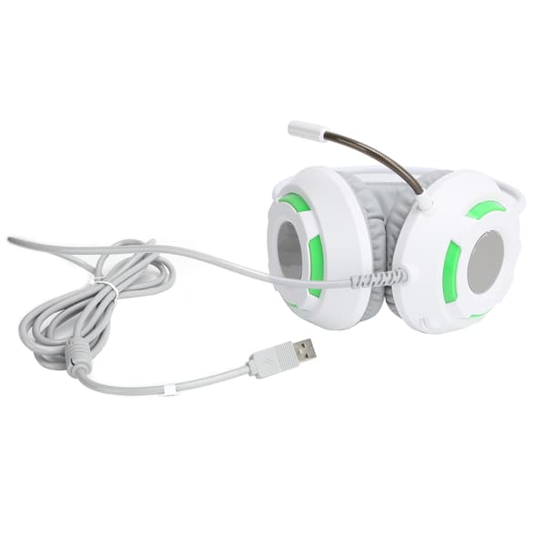 AJAZZ Over-Ear Hovedtelefoner 7.1 Stereo Lyd Støjreducerende Kablet Headset med USB-interface Hvid