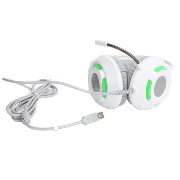 AJAZZ Over-Ear-hovedtelefoner 7.1 Stereo Sound Noise Cancelling Wired Headset med USB-interface Hvid