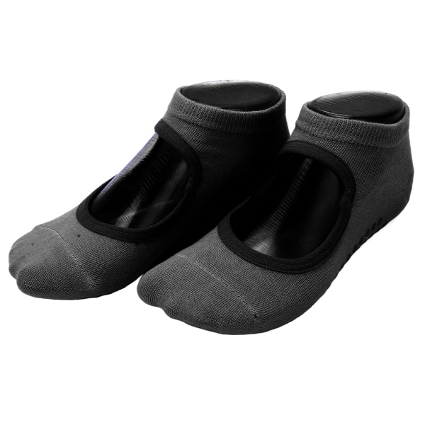 1 par/ set Andas Pilatesstrumpor för kvinnor Antislip Rygglösa Yogastrumpor för Fitness SportsBlack