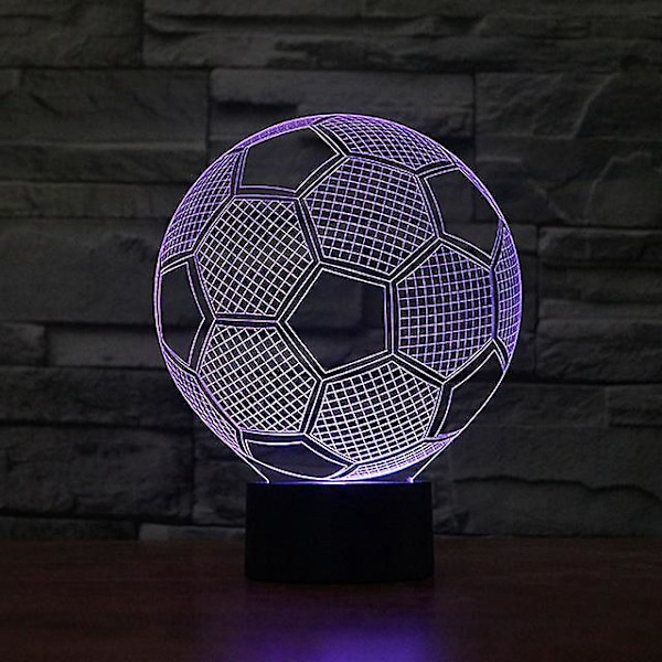 3D Illusion Fotboll Nattlampa för Barn Fjärrkontroll 16 Färgväxlande Lampa Rum Dekoration Presenter för Pojkar och Flickor