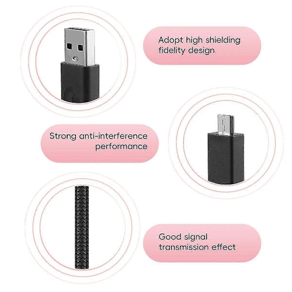 2M USB Hovedtelefonkabel Lydkabel kompatibelt med G633 G633S Headset