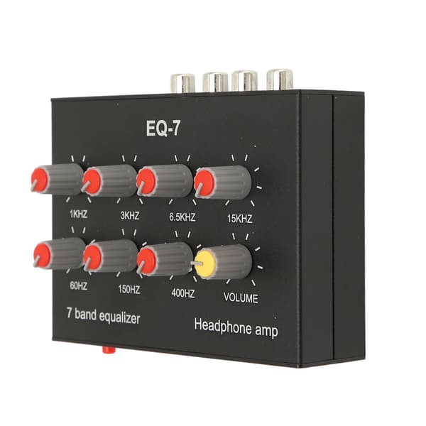 7-bånds lydequalizer RCA-udgangsindgang 12dB høj basjustering dobbeltkanals digital equalizer