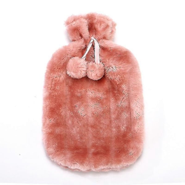 Vinter Faux Fur Gummi Varm Børne 2 Liter Hånd Fod Varmer Solid Husholdnings Vandpose DGZD Pink