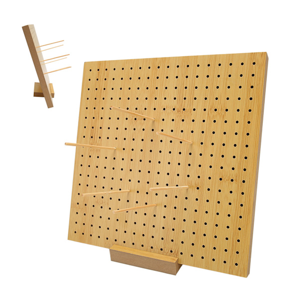 Virkad blockbräda med 6 stift 3 mm håldiameter Tetragonum Virkad blockering i trä för nybörjare mammor L