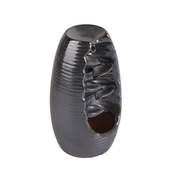 Vandfald Tilbageflow Røgelse Brænder Ornamenter Keramisk Springvand Røgelse Holder med 130 Kegler og Anti Slip Pad 20cm Rust