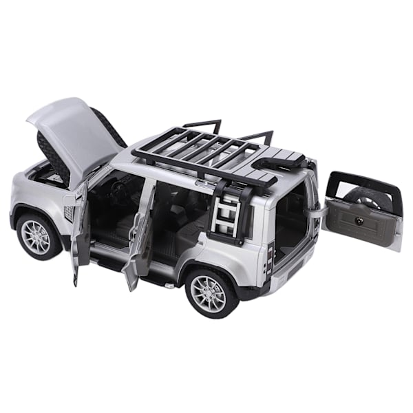 1:24 Maastoauto Metallimalli Metalli Vetopalautusauto Lelua Äänellä ja Valolla Lapsille Pojalle LahjaHopea