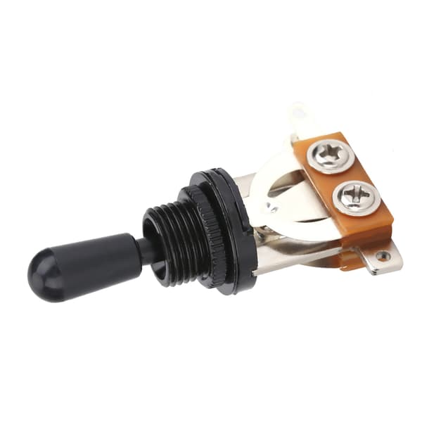 1 stk. 3-vejs vippekontakt med sort spids, reservedel til LP-stil elektrisk guitar (sort)