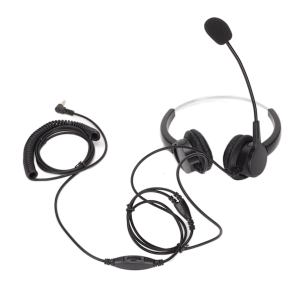Callcenter-headset med 3,5 mm stik, kablet computer-headset med støjreducerende mikrofon til telefon, bærbar computer, pc, tablet