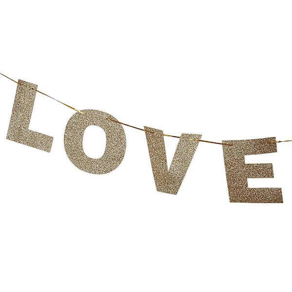 Glitter Love is Sweet -kirjainbannerikoriste Hääjuhlakoristeet Kulta