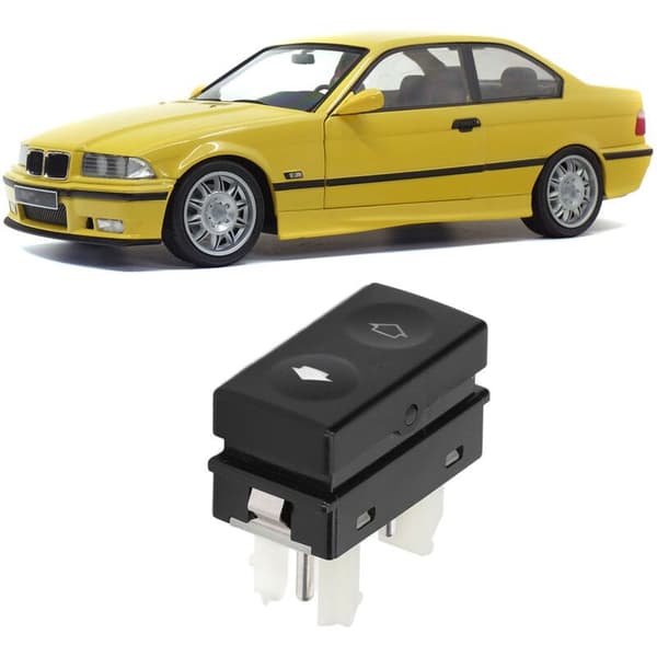 Elektrisk vindusbryter 61311387916, slitesterk ABS, erstatning for E36 1992-1998 Black
