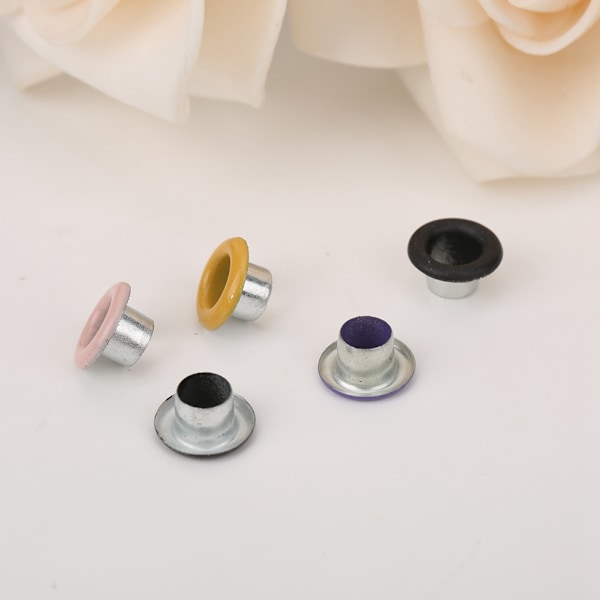 200 sæt blandede farvede metaløjer, snørehuller, læderhåndværk, scrapbooking, kortøjer 6MM