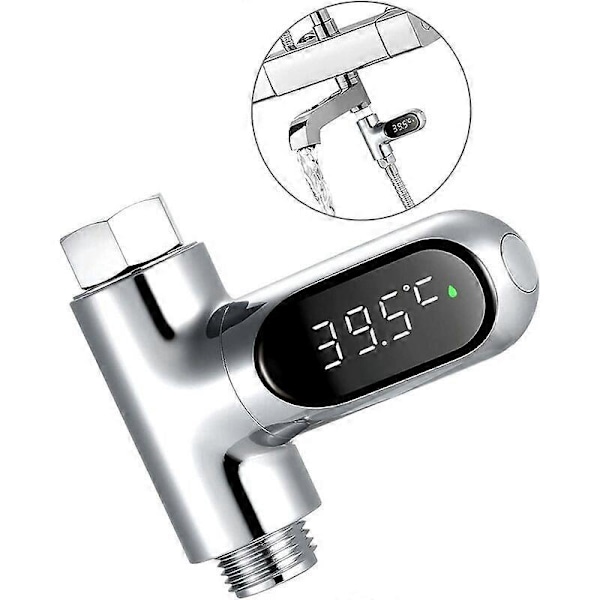 Duschtermometer, Badtermometer för bebisar, LED Digital Duschtemperaturdisplay, Celsius/Fahrenheit-display, 360 graders roterande skärm, för köksfamiljen