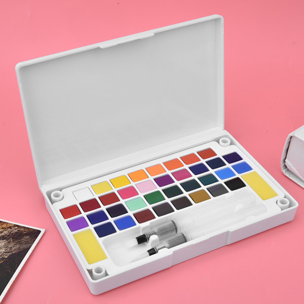Solid Pigment Børne Udendørs Skitse Maleri Bærbart Pigment Kit Kunst Tilbehør 36 Farver