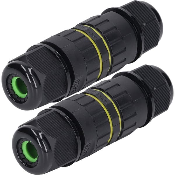 IP68 Vandtæt Samledåse M25 til 4-leder Havekabel 10-14mm - 2 Stykker