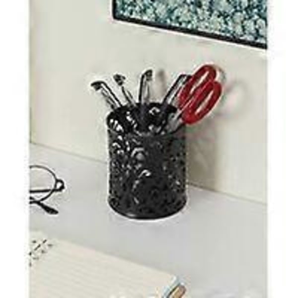 Hul Blomst Penholder Rund Penholder 2 Stykker Sort