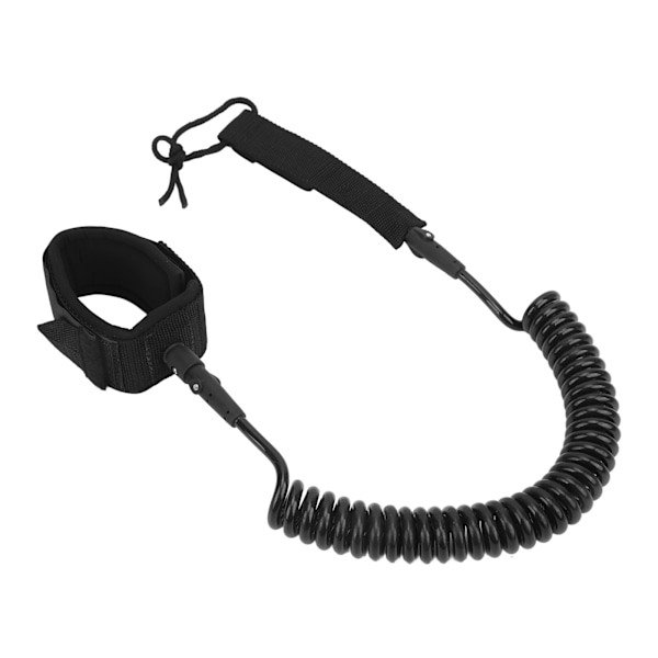 Surfboard Leash Hög elasticitet TPU Svart Justerbar Spiralformad Surfing Benrep för Paddleboards Longboards 9ft/2.74m