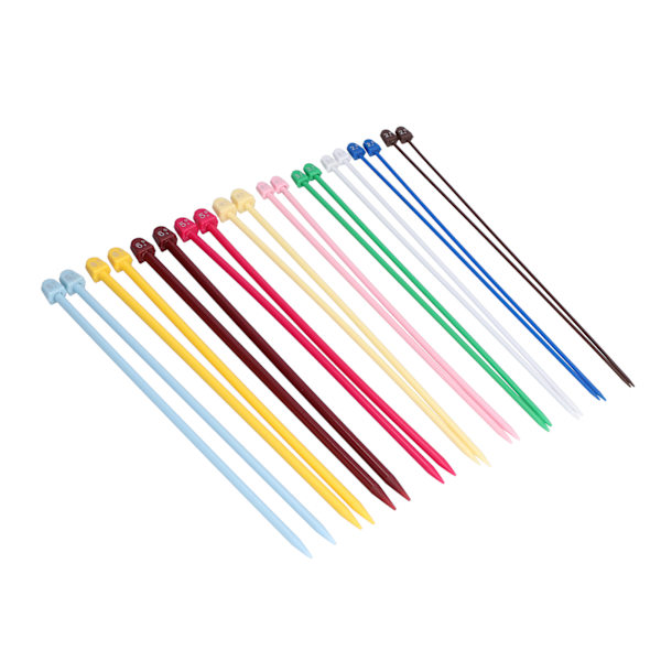 20 st stickor i flera färger, 27 cm, bärbara stickor i plast för DIY-entusiaster