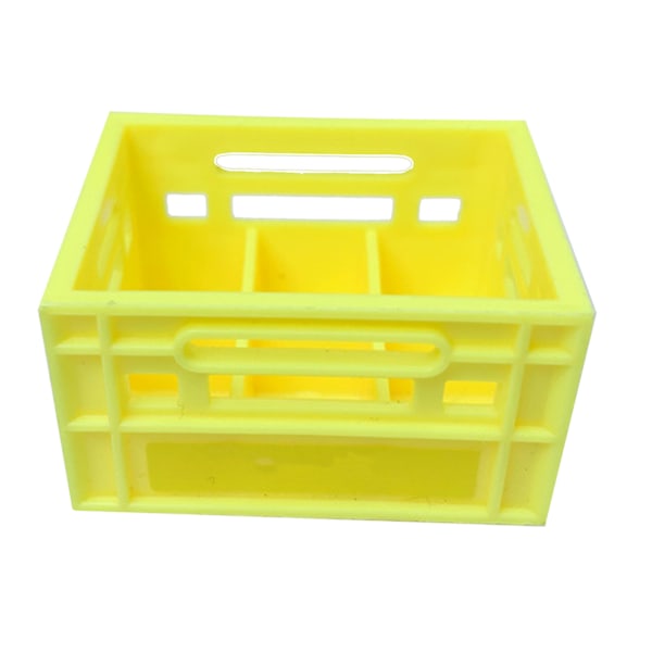 Miniature ølkurv model plastik dukkehus ølkasse let kunstig mini ølkasser hjem barindretning gul