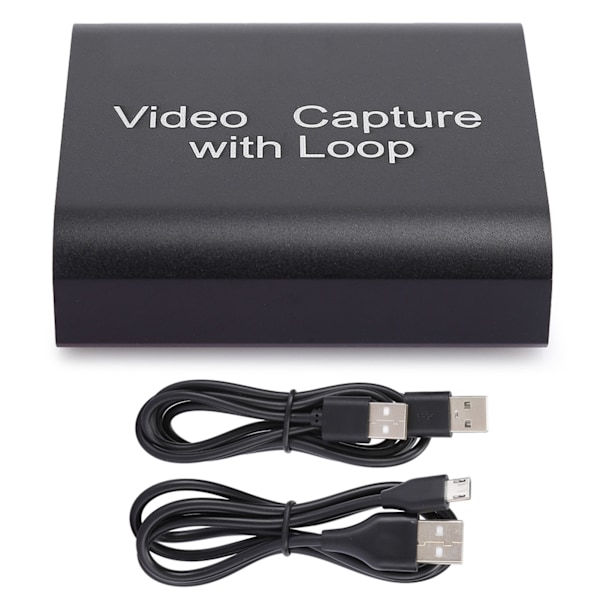 HDMI-inspelningskort med loop out USB 2.0 Collector Streaming Realtime Live Video Recording (svart)