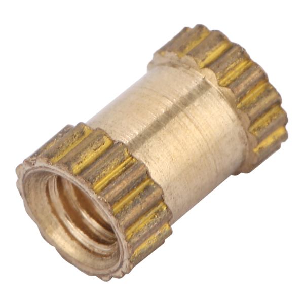 M2.5 messingcylinder riflet rund støbt i indsatsindlejrede møtrikker (M2.5*6*3.5; 50 stk)