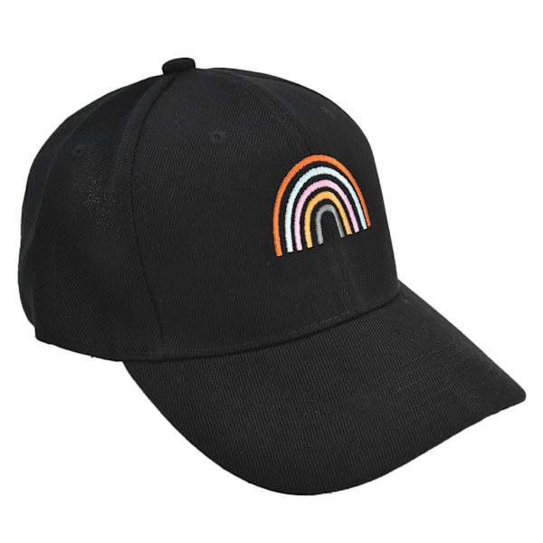 Broderad förälder-barn hatt barn justerbar basebollkeps för utomhusresor svart (barn)