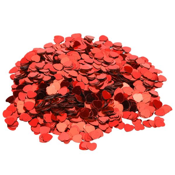 3000 stk hjerteformet konfetti bryllup valentinsdag pailletter Drys del dekoration forsyninger (rød)