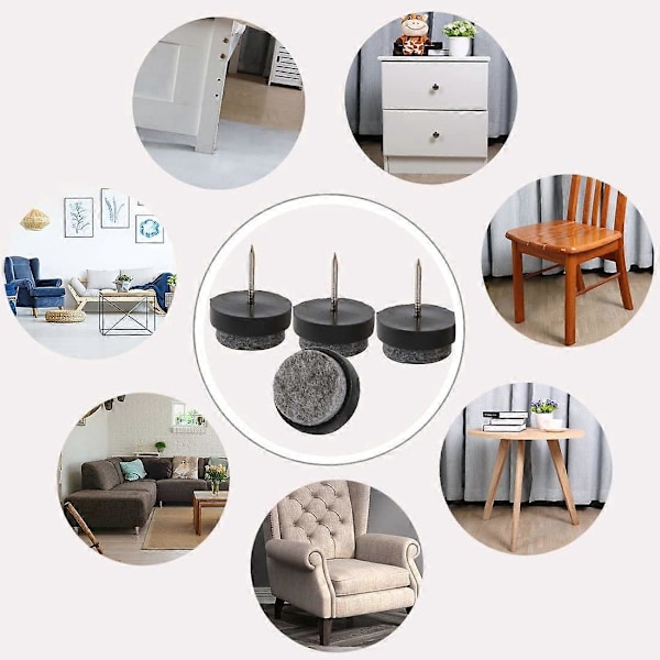 PVC Benhette Møbler Utendørs Stol Sofa Sengeben Gulvbeskyttelse Hetter 20mm 0.8\" Indre Dia 12stk Reduserer Skarp Støy Forhindrer Riper
