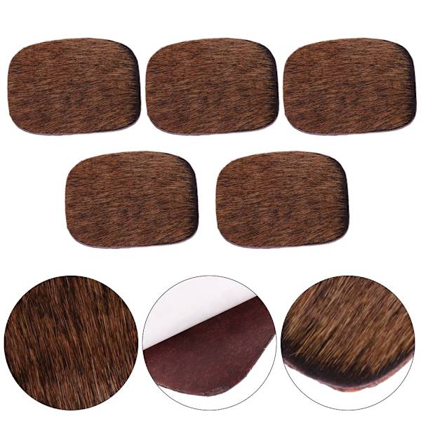 5 stk Bueskyting Pilstøtte Lim Silent Bue Stick Plate Kuskinn Utendørs skyting Tilbehør Brun