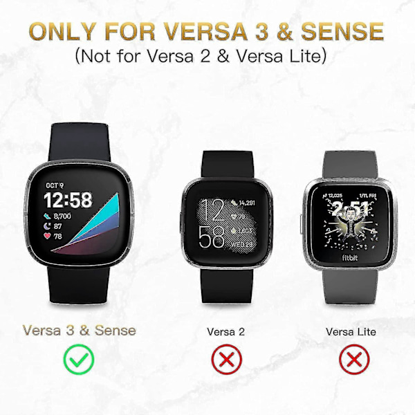Laddningskabel Kompatibel med Fitbit Sense/Versa 3 - 2-pack (1m/3.3ft) Versa330cm