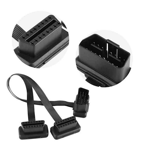 Auton OBD2 16-pinninen 2-in-1-muunnettu kaapeli Diagnostiikan jatkokaapeliliitinsovitin