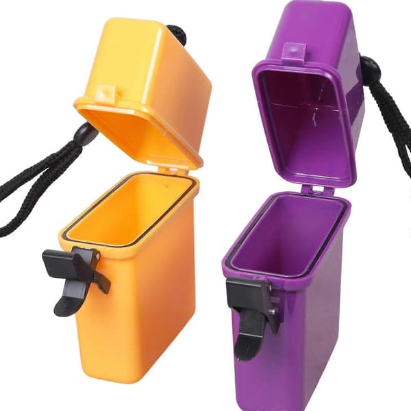 Floating Waterproof Emergency Case with Quick Access Lid for Pool Safety and Splash Protection Purple Purple