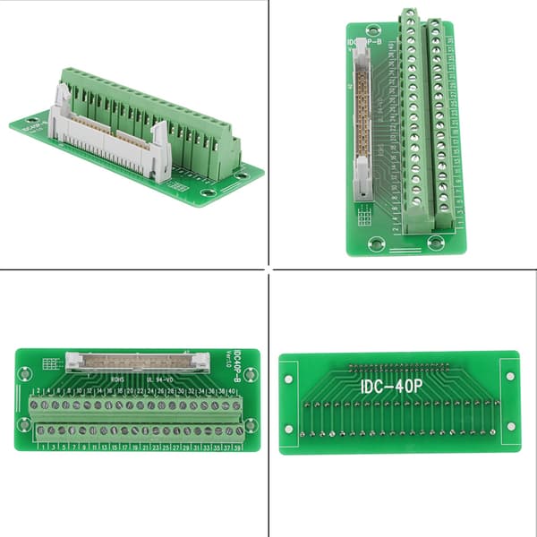 IDC40P 40-benet hanstik breakout board klemrække PLC-interface med beslag
