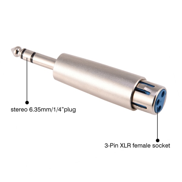 4 kpl 3-nastainen XLR naaras - stereo 6,35 mm 1/4" Plug Audio mikrofoni Mic Adapter -liitin