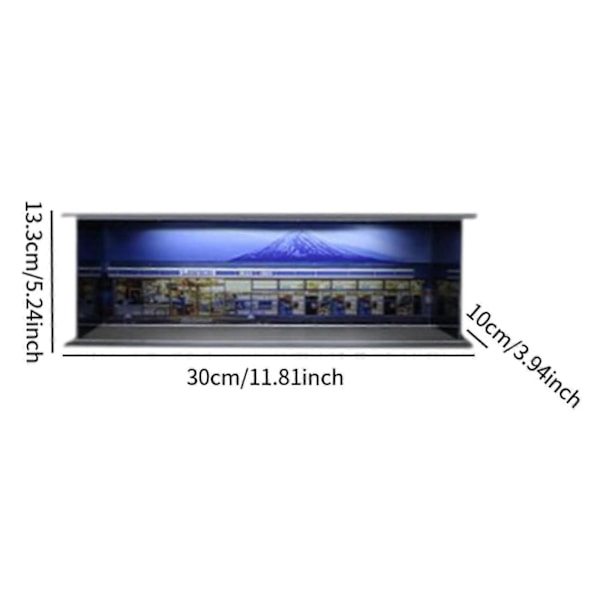 Landskab 1/64 Skala Støbt Modelbil Display Case til Legeringsbil Samlere - Flerfarvet - Flerfarvet