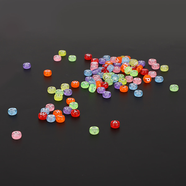 1000 stk. Akryl Bogstav Perler Farverige Alfabet Runde Perler til Smykker Armbånd Halskæde