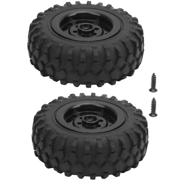 55mm/2.2in RC-kuorma-auton renkaat ruuvi alumiiniseos kumi AntiSkid WPL D12 1/10 (Musta BL)