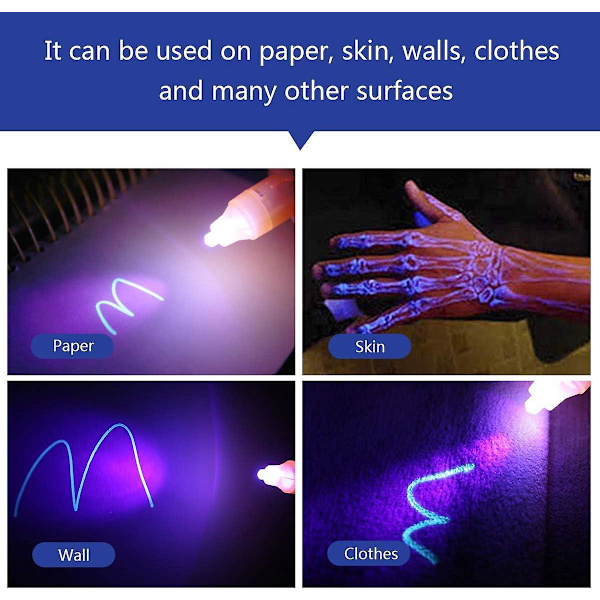 14-delers Invisible Ink Spy UV-pennesett for barn med UV LED-lampe - Perfekt for bursdager, fester, aktiviteter, festivaler og gaver