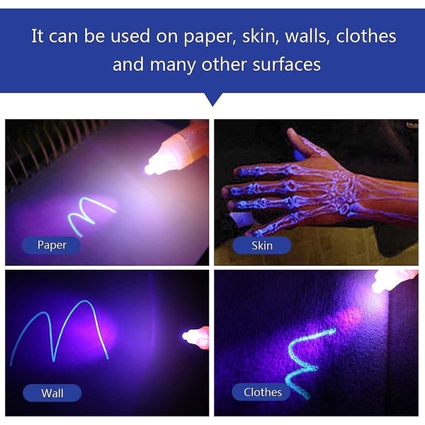 14-osainen Invisible Ink Spy UV- set lapsille UV-LED-lampulla – täydellinen syntymäpäiviin, juhliin, aktiviteetteihin, festivaaleihin ja lahjoihin