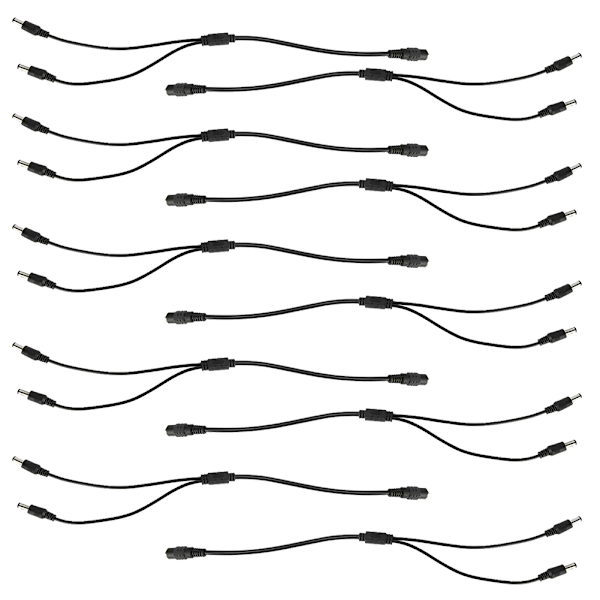 10 stk 12V 1V2 Sikkerhedsmonitor DC Strømforsyning Splitter Adapter Connector Kabelledning