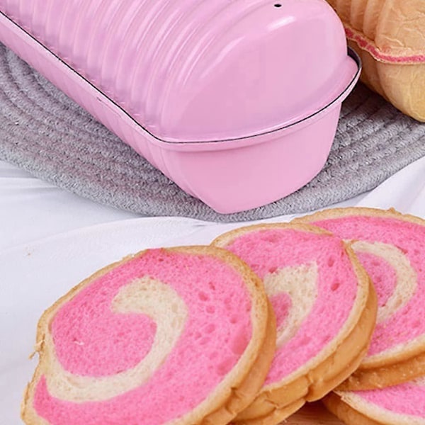 Brødform i rustfrit stål, non-stick bageplade, bradepande, toastkage, toastboks (rund form)