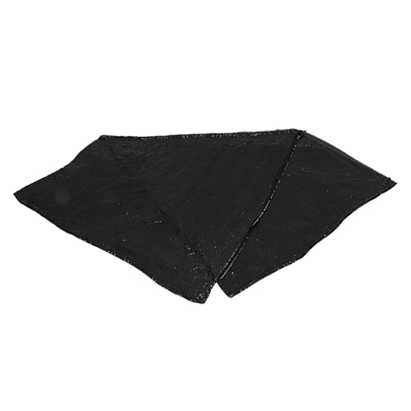 Rhinestones Tyg 45x150cm Svart Glänsande Utsökt Metall Paljetter Mesh Tyg Flexibelt aluminiumplåt
