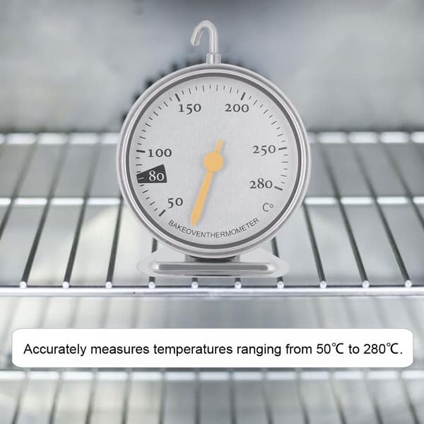 Ovntermometer i rustfrit stål med stor urskive, køkkenovntermometer 50℃ til 280℃