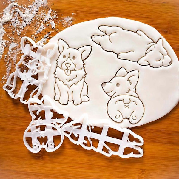 Sovande Corgi Tecknad Plast Corgi Kakform (2st)