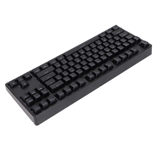Speltangentbord med 87 tangenter, ergonomiskt mekaniskt tangentbord med sublimerade tangenter för spel hemma och på kontoret, svart